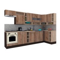 Bucatarie de Colt COSSY NEW DR. 120-320, Wenge / Decor K004